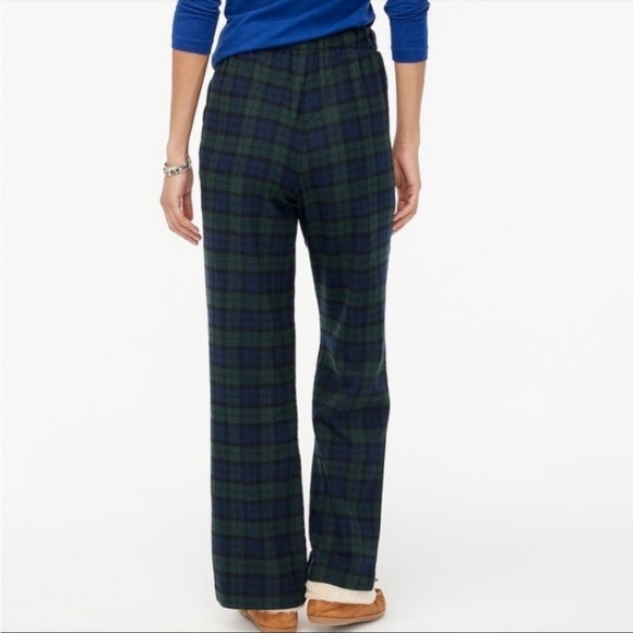 NWT J. Crew Factory Yarn Dyed Flannel Pajama in Green Blue Plaid - Picture 4 of 8